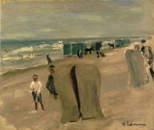 Strand Mit Strandkorben by Max Liebermann