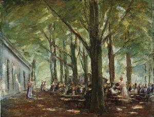 Biergarten In Brannenburg by Max Liebermann
