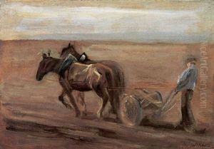 Pflugender Bauer by Max Liebermann