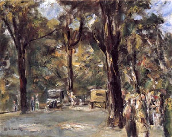 Allee Mit Spaziergangern Und Automobilen - view 1