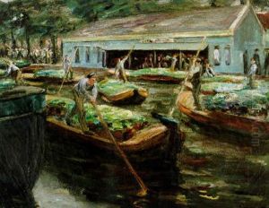 Vegetable Market In Delft by Max Liebermann