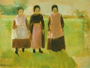 Drei Madchen Aus Zweelo by Max Liebermann