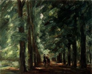 Allee In Sakrow Mit Zwei Reitern by Max Liebermann