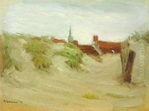 Dunen Von Katwijk - Landschaft Mit Kirche by Max Liebermann