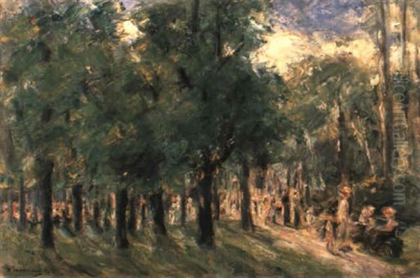Weg Im Tiergarten Mit Spaziergangern - view 1