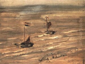 Strandszene Mit Booten by Max Liebermann