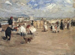 Beach Scene At Scheveningen by Max Liebermann