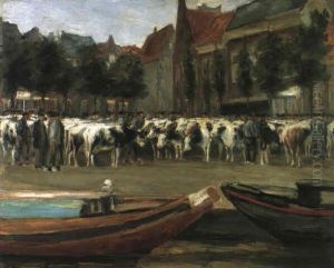 Rindermarkt In Leyden by Max Liebermann
