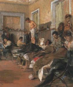 Vor Der Musterung by Max Liebermann
