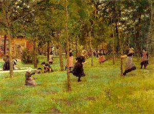 Spielende Kinder Im Park by Max Liebermann
