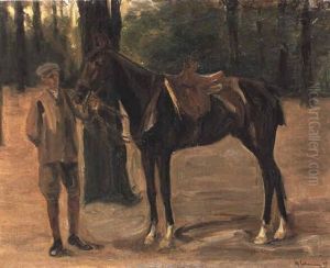 Stahlbursche Mit Pferde by Max Liebermann