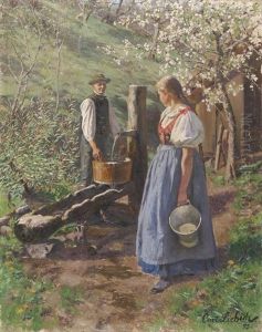 Begegnung Am Brunnen by Curt Liebich