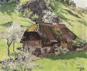 Schwarzwaldhof In Sommerlicher Landschaft by Curt Liebich