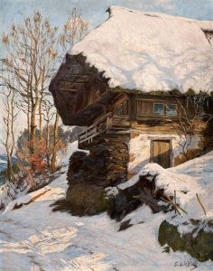 Schwarzwaldhaus Im Schnee by Curt Liebich