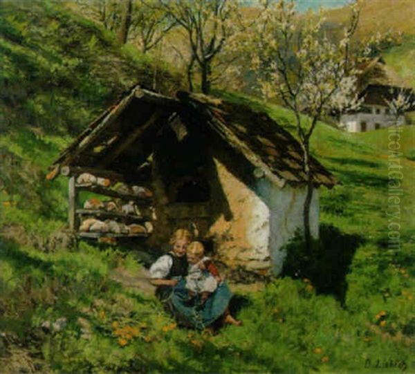 Spielende Kinder Vor Einem Ofenhaus - view 1