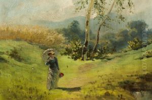 Dame Mit Sonnenschirm by Liebscher, Adolf