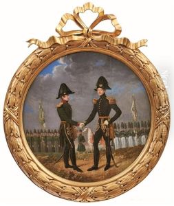 Schutzenscheibe Mit Dem Portrait Des Malers Friedrich Johann Gottlieb Lieder Als Hauptmann Des Burgerlichen Jagerkorps In Gran Schutzenscheibe Mit Dem Portrait Des Malers Friedrich Johann Gottlieb Lieder Als Hauptmann Des Burgerlichen Jagerkorps In Gran
