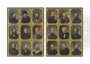 Portraits Of Hungarian Gentlemen by Friedrich Johann Gottlieb (Franz) Lieder