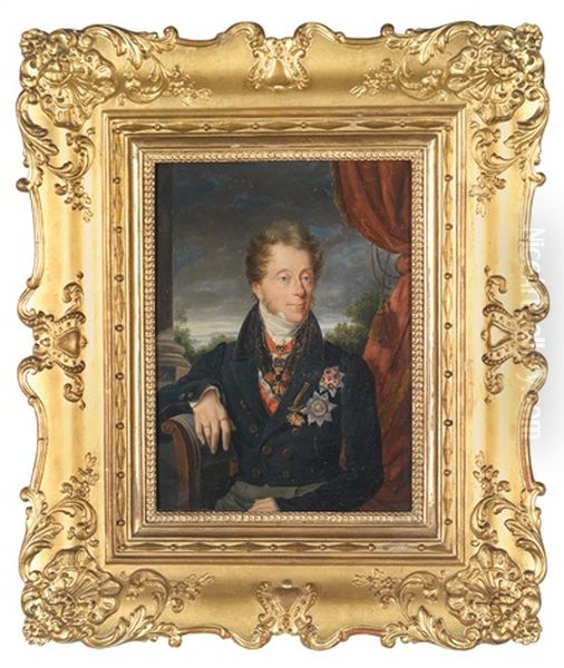 Franz Anton Graf Von Kolowrat-liebsteinsky, Portrat Des Staatsmannes Mit Ordensschmuck - view 1
