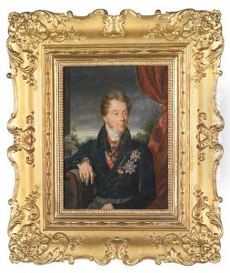 Franz Anton Graf Von Kolowrat-liebsteinsky, Portrat Des Staatsmannes Mit Ordensschmuck by Friedrich Johann Gottlieb (Franz) Lieder