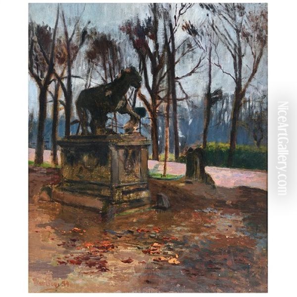 Lion Statue In The Park - view 1
