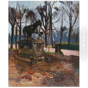 Lion Statue In The Park by Ulvi Liegi