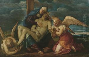 Pieta Di Cristo E Due Angeli by Alvise Benfatto