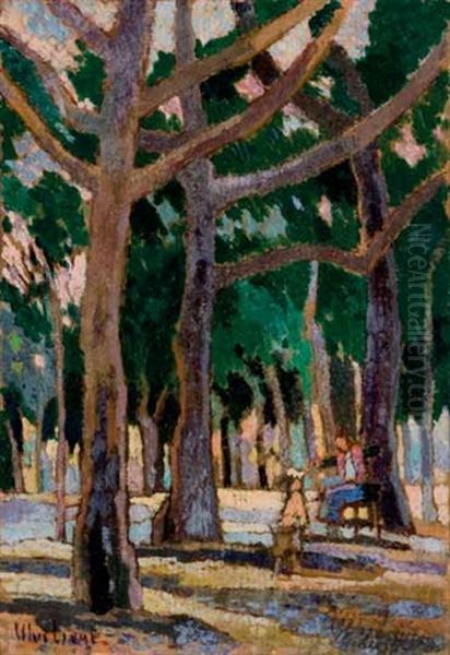 Paesaggio Alberato Con Figure - view 1