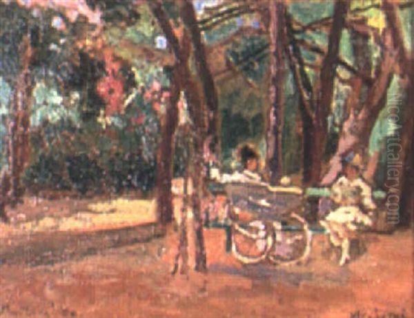 Woman With Baby Carriage - view 1
