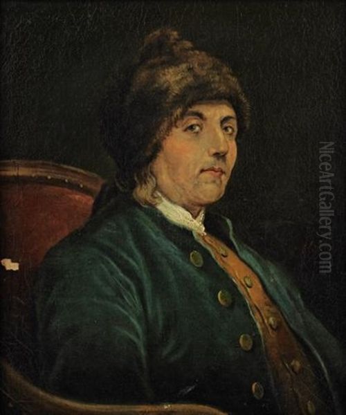 Portrait Of Benjamin Franklin With Fur Cap - view 1