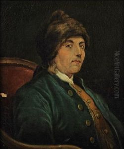 Portrait Of Benjamin Franklin With Fur Cap by Jean Auguste Edouard Lienard