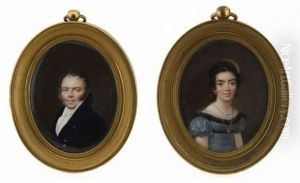 Portrait D'homme (+ Portrait De Femme; Pair) by Jean Auguste Edouard Lienard