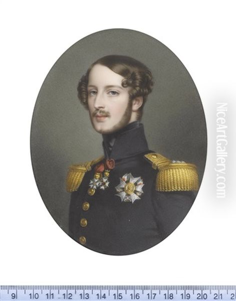 Ferdinand Philippe (1810-1842), Duc De Chartres (1810-1830) And Duc D'orleans (1830-1842), Wearing Black Coat With Standing Collar, Gold Buttons And Epaulettes - view 1