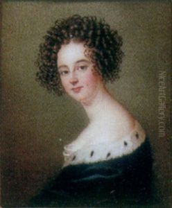 Portrait Of A Lady Of The Fitzherbert Family, In Ermine-trimmed Black Robes, Her Brown Hair Tightly Curled