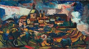 View Of A Hilltop Town by Maurice Charles-Marie Liepvre