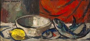Still Life With Fish, Lemon And A Bowl by Maurice Charles-Marie Liepvre