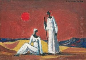 Figures In A Landscape by Maurice Charles-Marie Liepvre