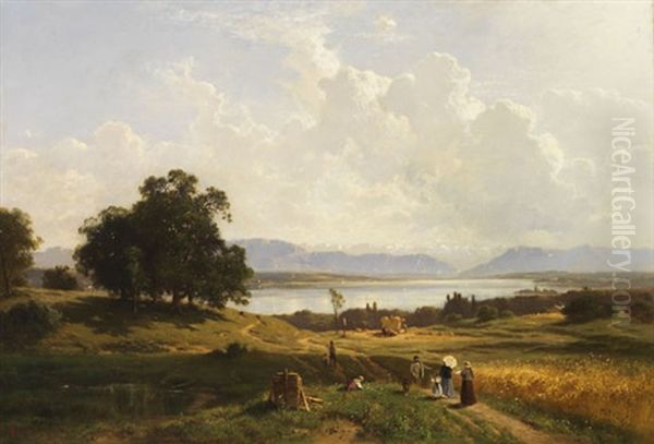 Der Starnberger See Von Pocking Aus Gesehen - view 1