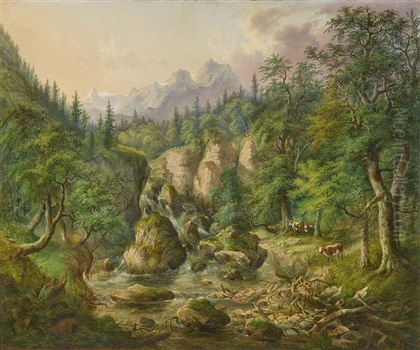Gebirgslandschaft Mit Blick Auf Watzmann Und Schonfeldspitze - view 1