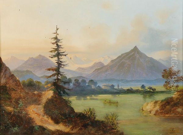 Lake In A Mountain Landscape - view 1