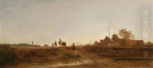 Heimkehr Der Landleute Auf Der Landstrase Nach Prag [homecoming Peasants On The Road To Prague] by Adolf Heinrich Lier