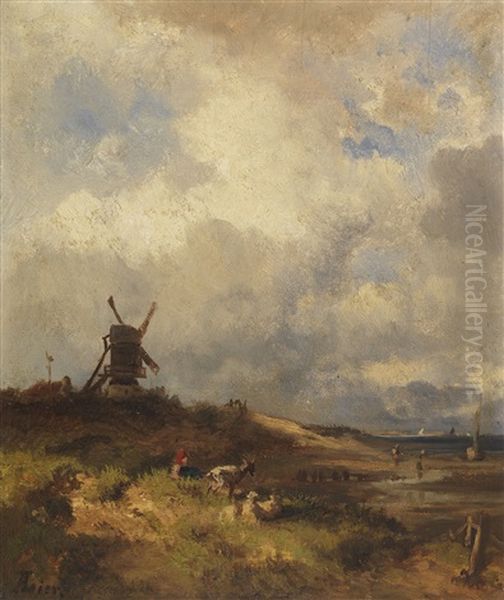 Kustenlandschaft Mit Windmuhle - view 1
