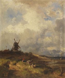 Kustenlandschaft Mit Windmuhle Kustenlandschaft Mit Windmuhle