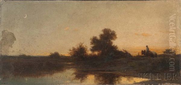 Ploughman Heading Home At Twilight - view 1