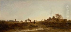 Heimkehr Der Landleute Auf Der Landstrase Nach Pang by Adolf Heinrich Lier