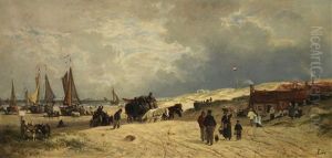 Am Strand Von Scheveningen by Adolf Heinrich Lier