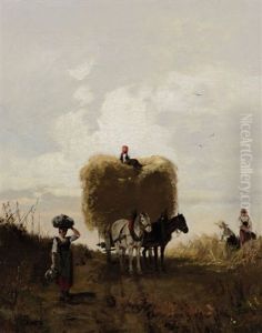 Kornernte by Adolf Heinrich Lier