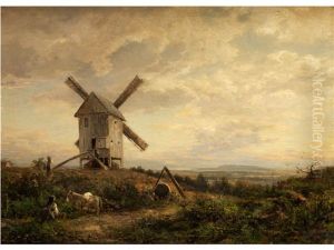 Landschaft Mit Windmuhle