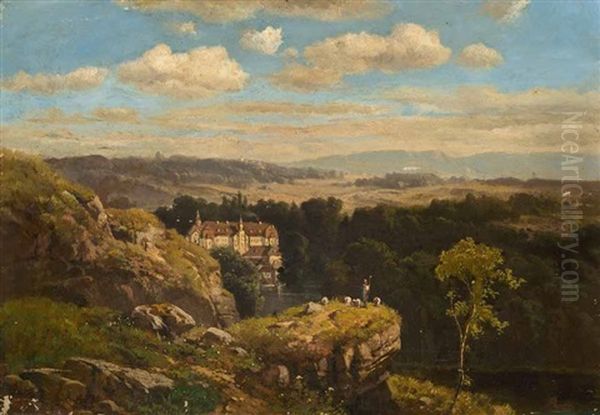 Felsige Landschaft Mit Einer Klosteranlage - view 1