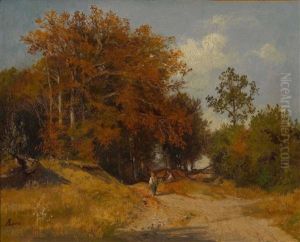Waldweg Im Herbst Bei Kempfenhausen by Adolf Heinrich Lier